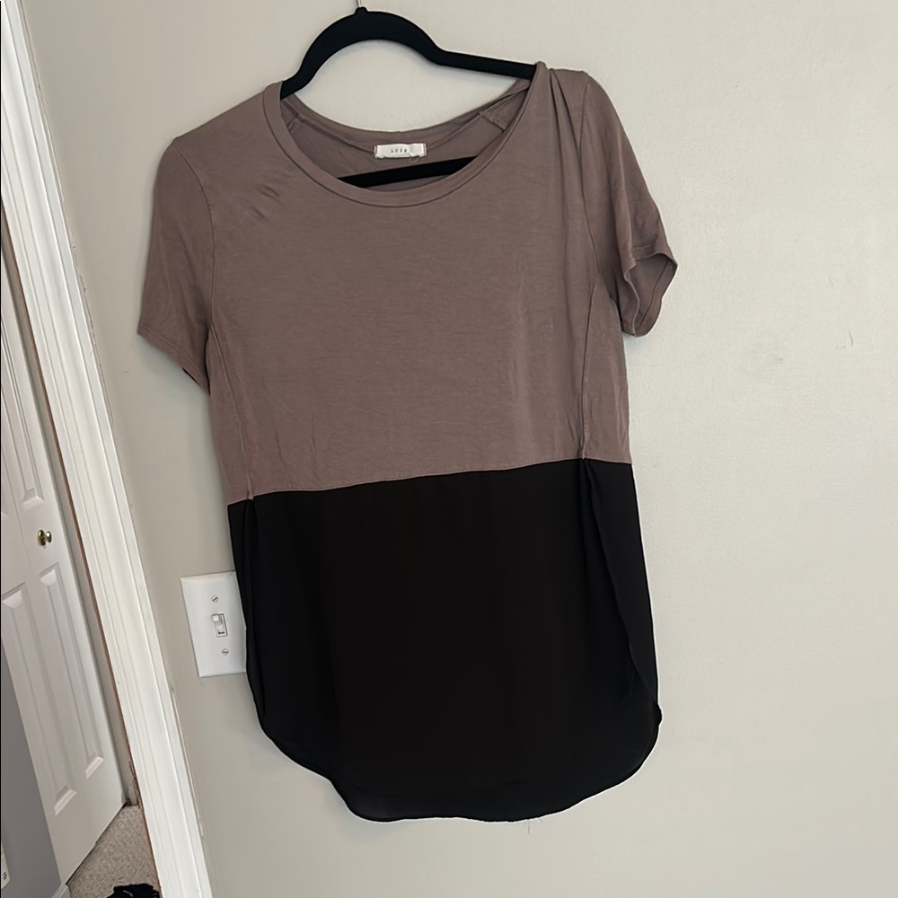 Lush Black Color Block Relaxed T-Shirt